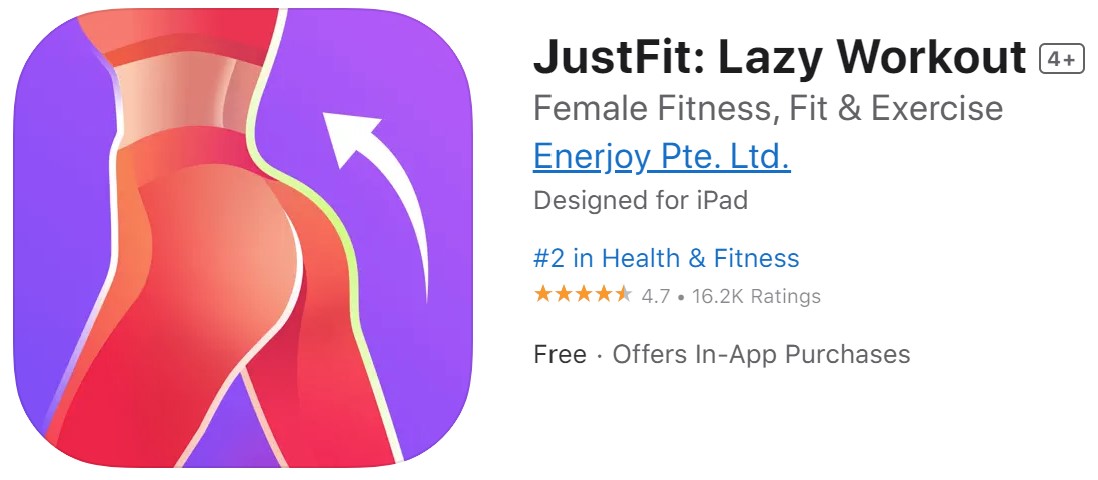 JustFit iOS app store connect subtitle example