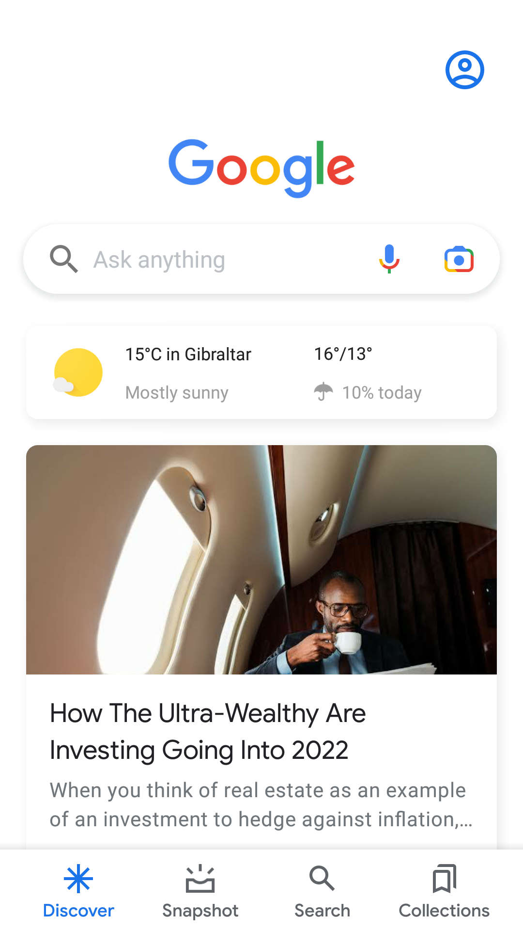 Google App Discover feed