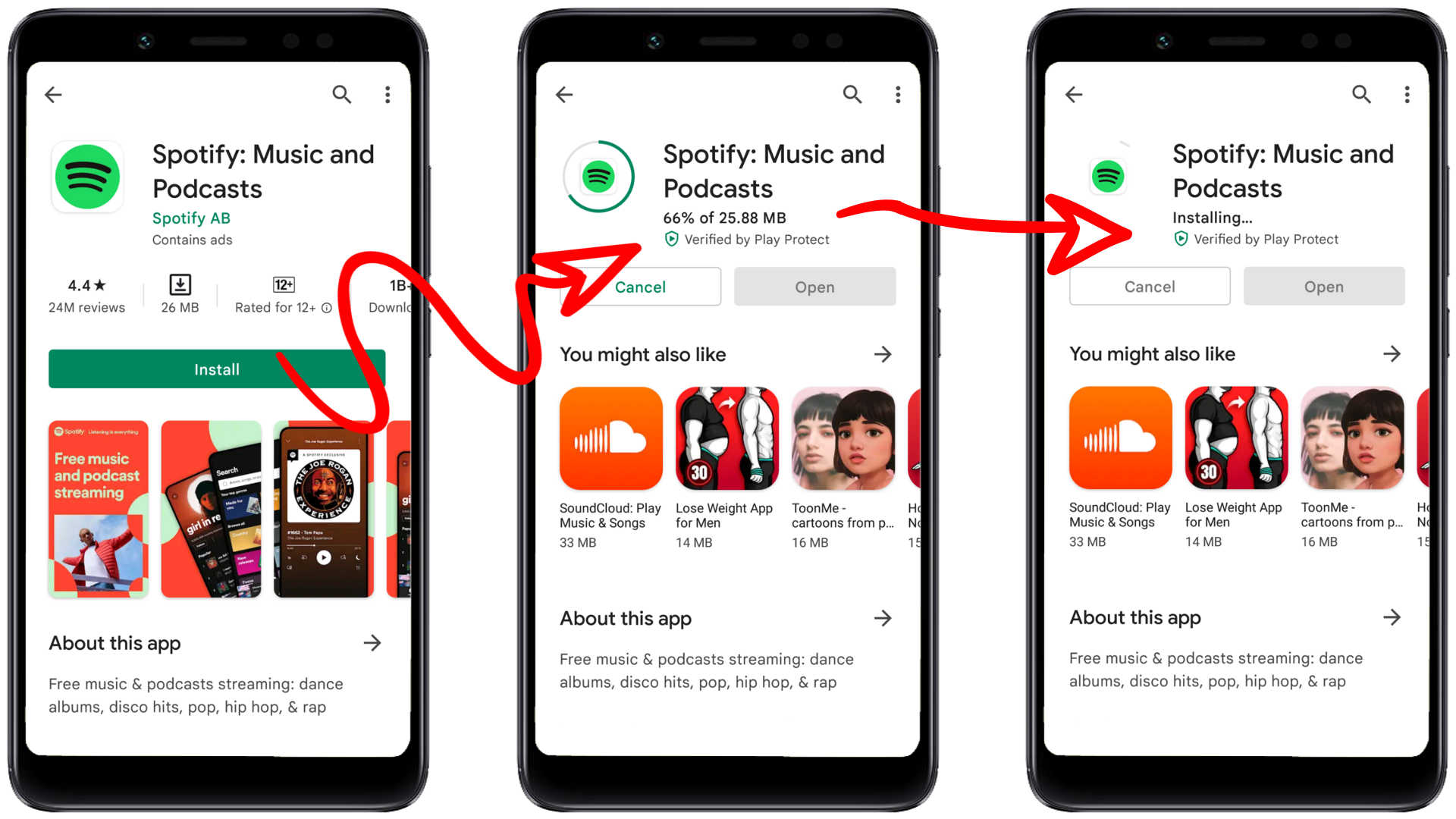 Google play app install