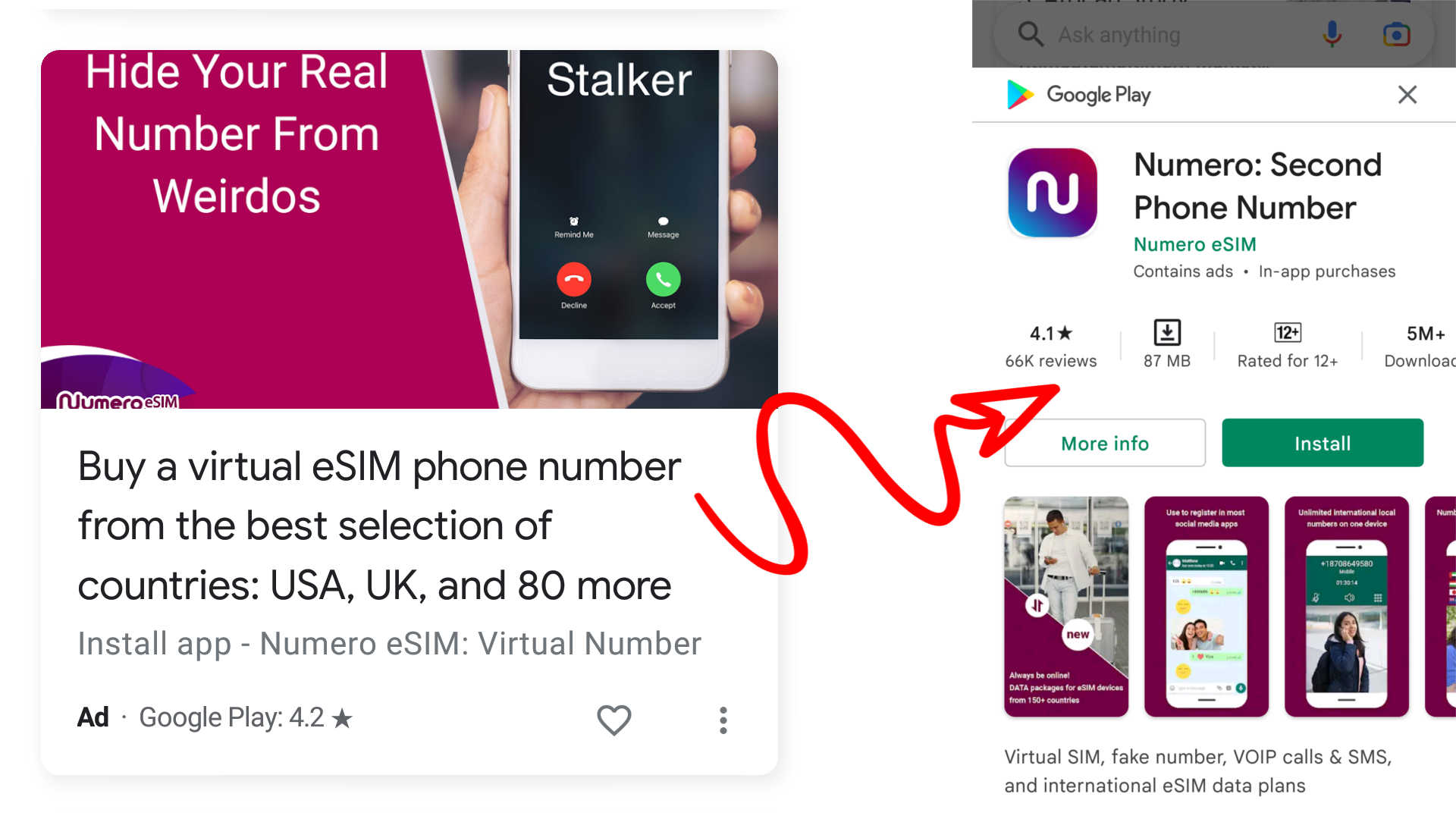 google discovery google play ad install